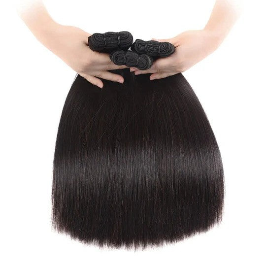 Double Drawn Full End Unprocessed Straight INDIAN RAW Hair Black