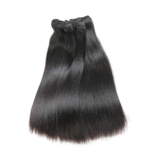 Double Drawn Full End Unprocessed Straight INDIAN RAW Hair Black